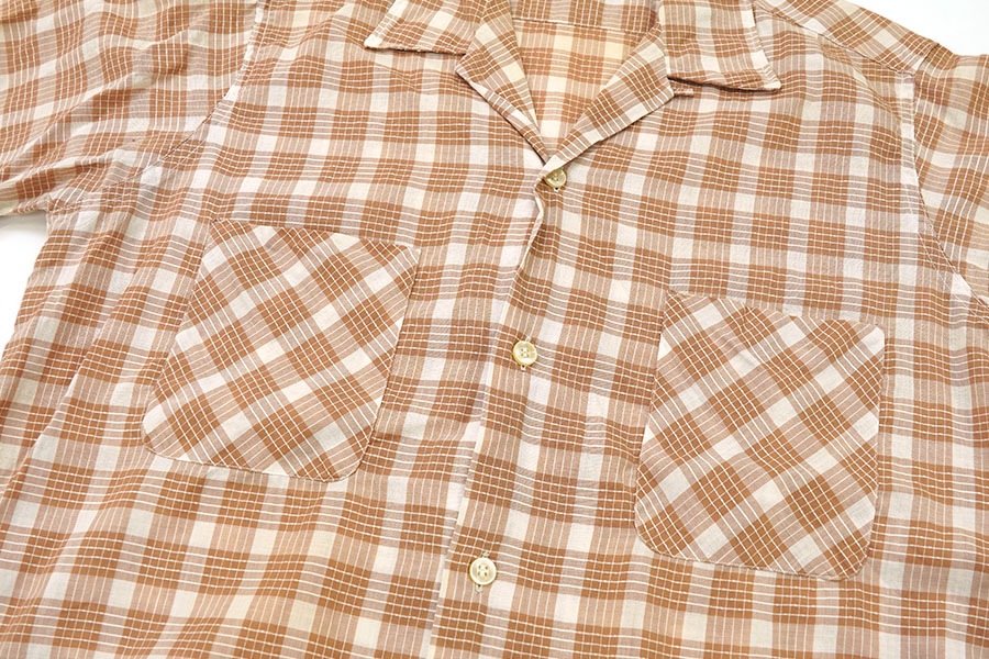 70'S PENNEY'S TOWNCRAFT PLAID S/S SHIRT (SIZE.MEDIUM) | NEW ITEM