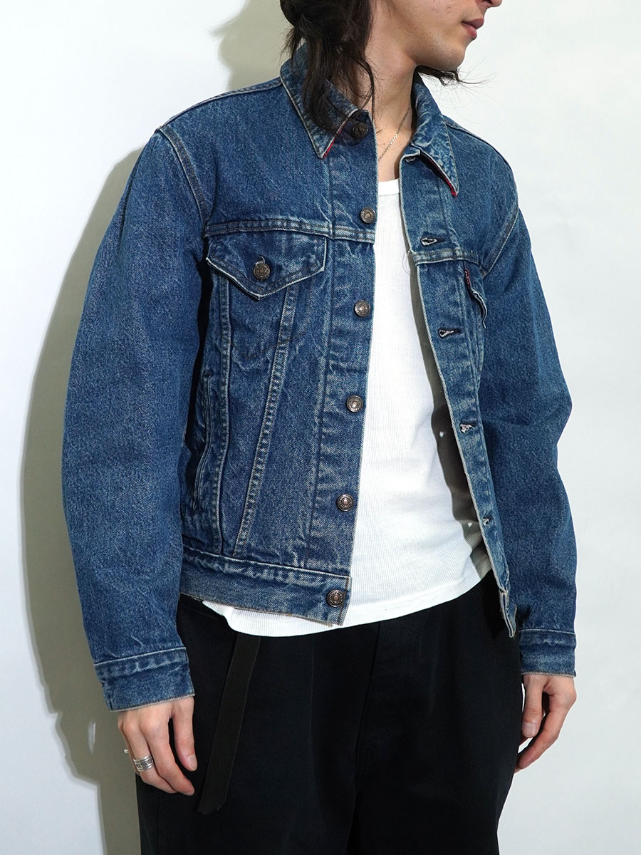 80's Levi's 70411 デニムジャケット 赤黒チェック フランネルライナー
