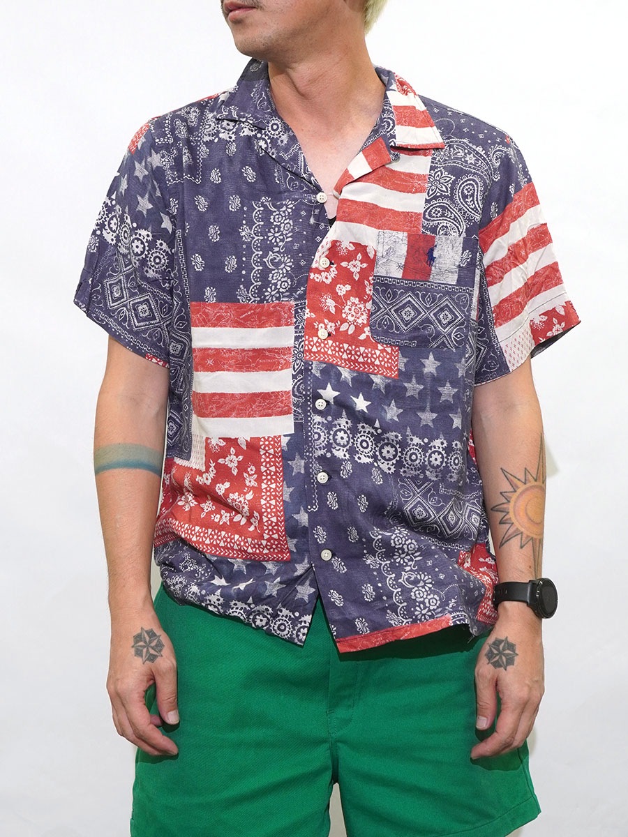 ラルフローレン CLASSIC FIT バンダナ柄 ループカラー レーヨン S/S