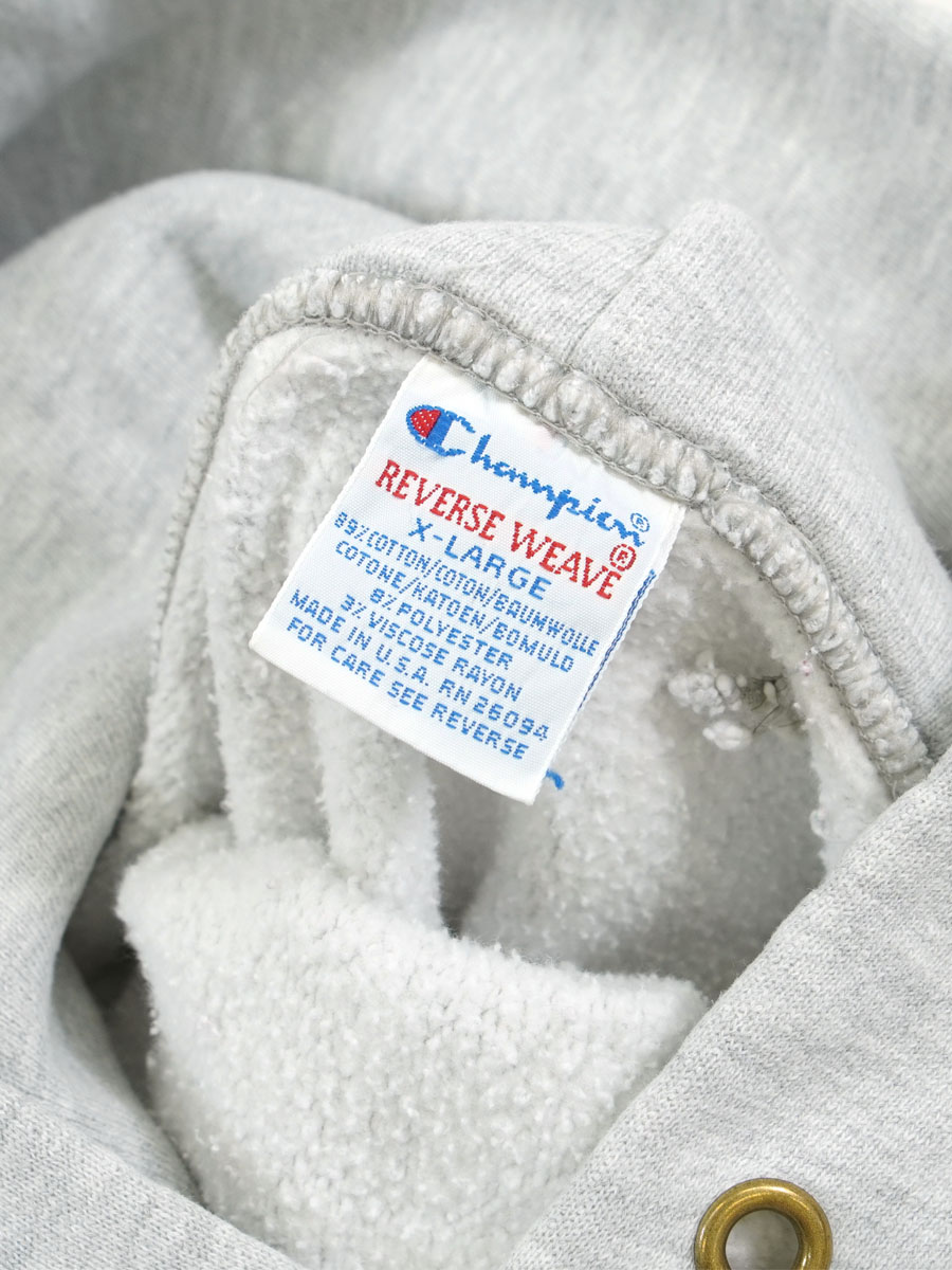 90's 刺繍タグ チャンピオンRWパーカ 無地グレー 表記(L) USA製 90's 刺繍タグ チャンピオンRWパーカ 無地グレー 表記(L) USA製