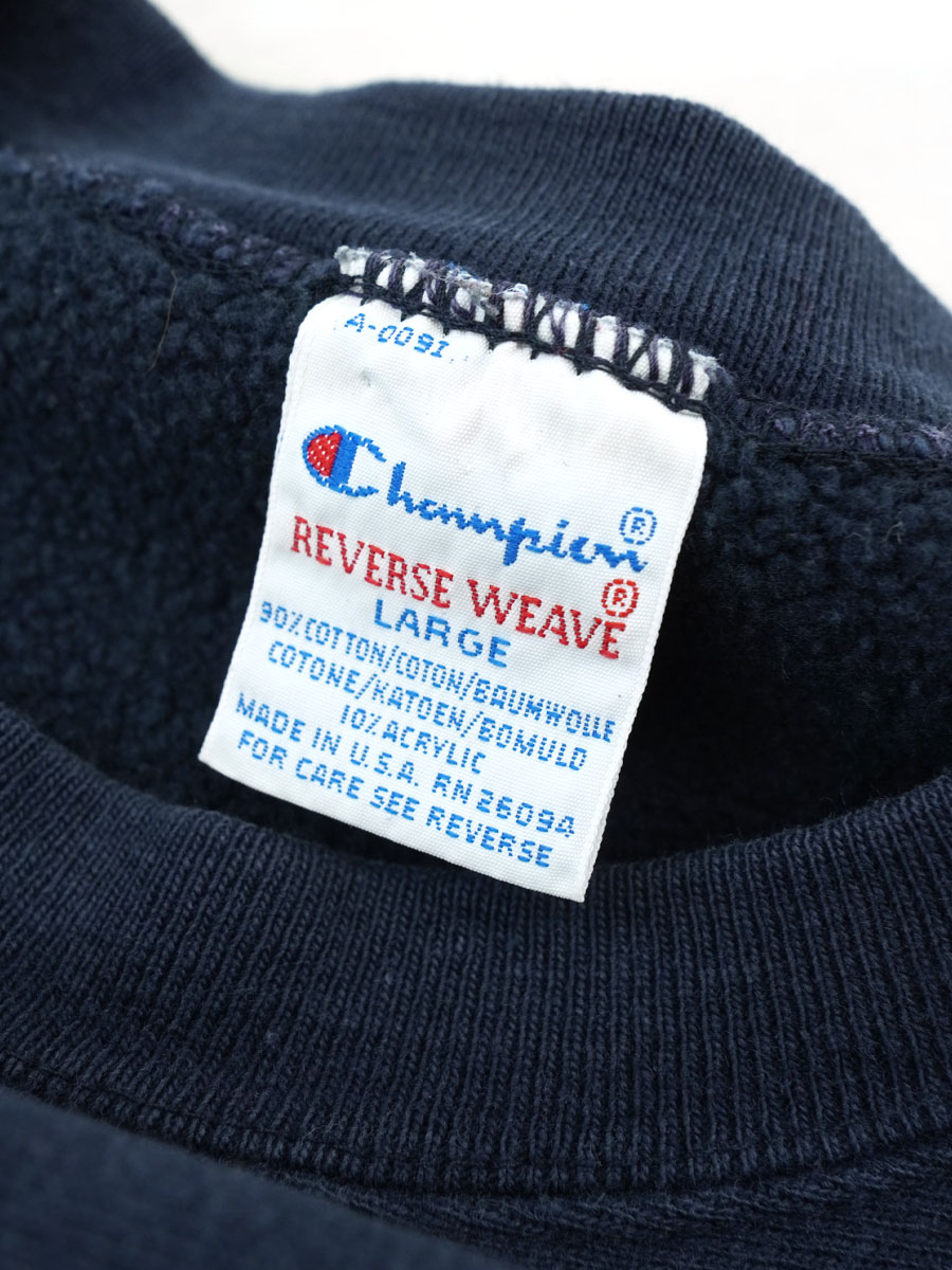 希少刺繍タグ90sChampion Reverse Weave Lサイズ Champion REVERSE WEAVE(チャンピオンリバースウィーブ) 90S