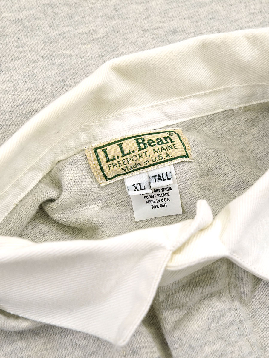 90's L.L.Bean マルチボーダー柄 ラガーシャツ グレー 表記(XL TALL