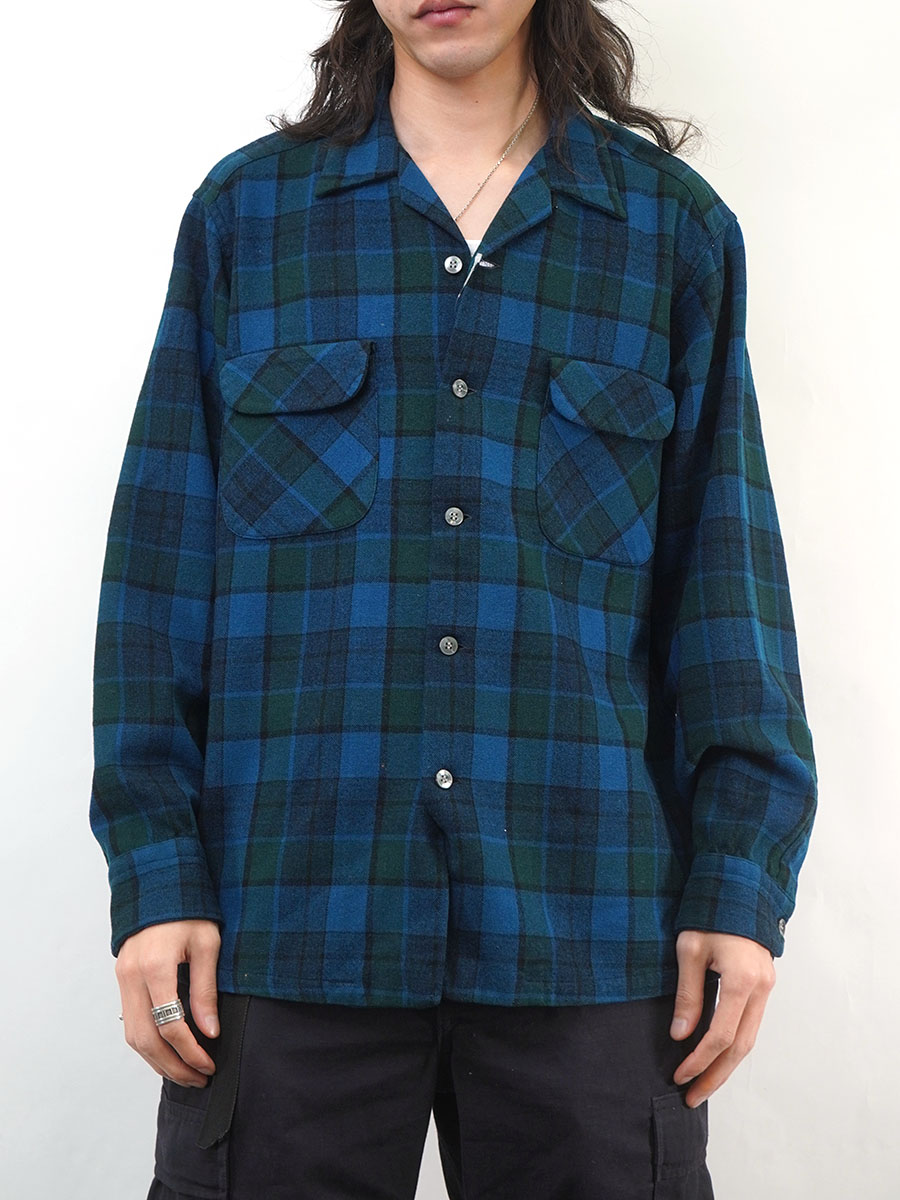 70's ペンドルトン 好配色チェック柄 ボードシャツ 表記(L) USA製