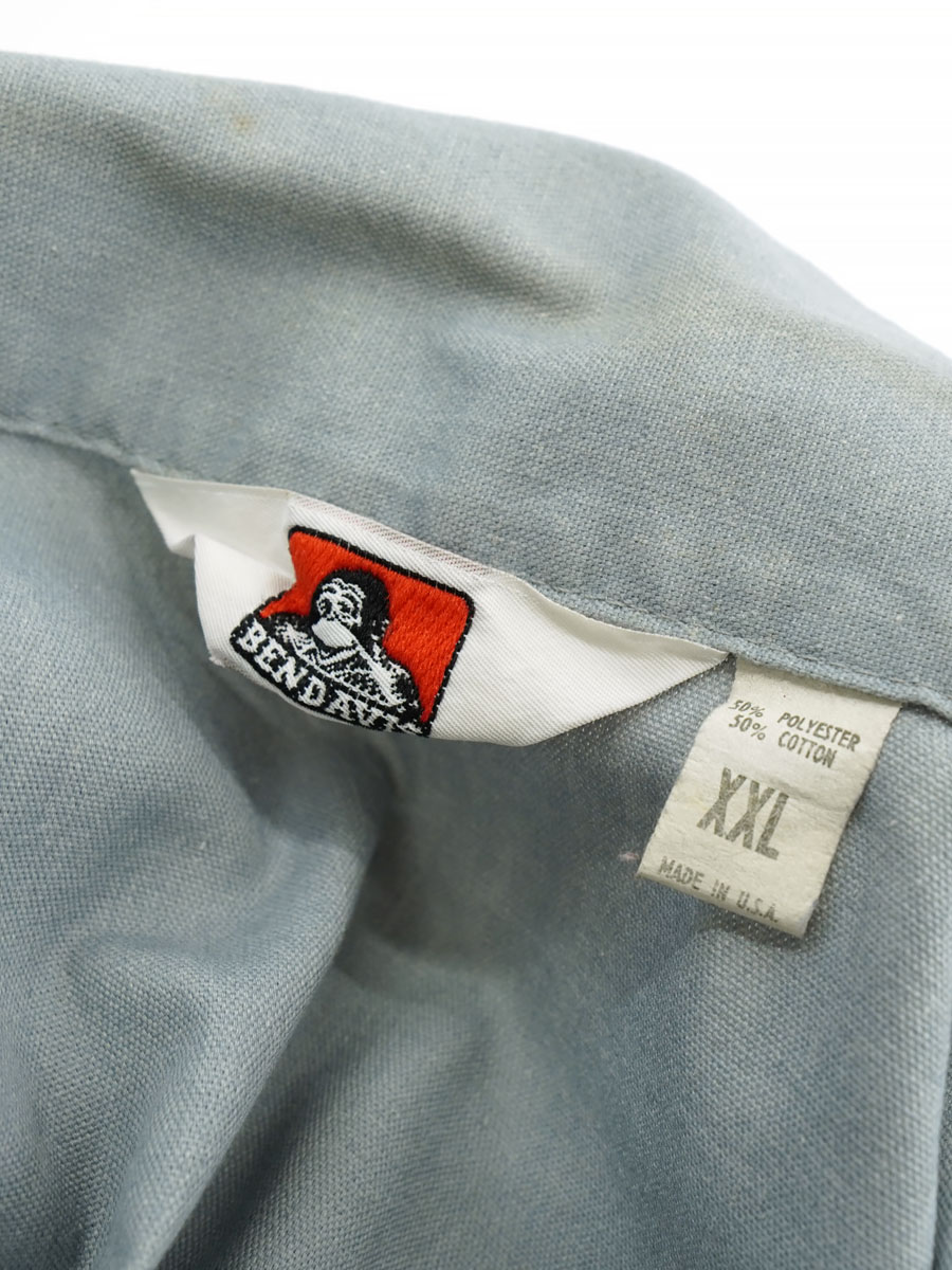 80'S BEN DAVIS HALF ZIP S/S SHIRT (SIZE. XX LARGE) MADE IN USA