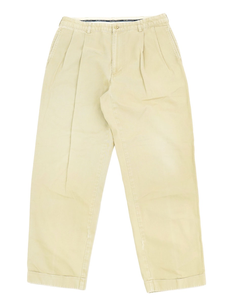 RALPH LAUREN 2 TUCK CHINO PANTS BEIGE (SIZE.W36 L30) MADE IN USA