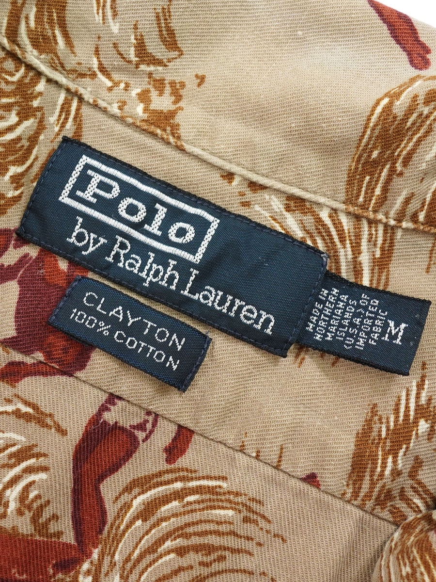 ラルフローレン サーファープリント ループカラー半袖シャツ 表記(M) レア