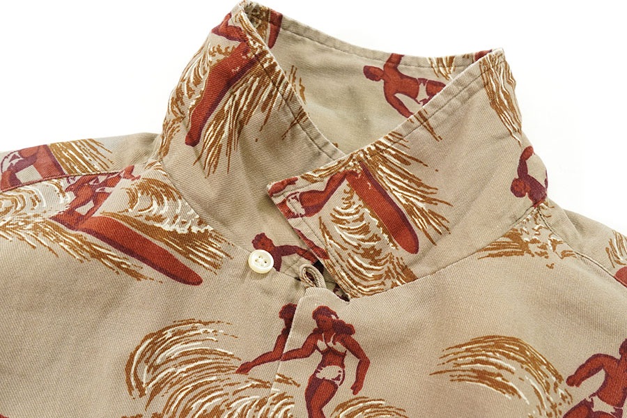 ラルフローレン サーファープリント ループカラー半袖シャツ 表記(M) レア