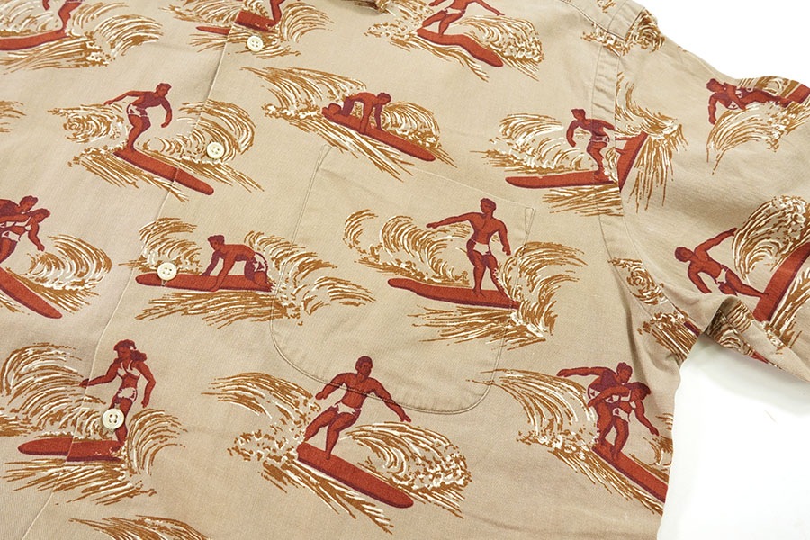 ラルフローレン サーファープリント ループカラー半袖シャツ 表記(M) レア