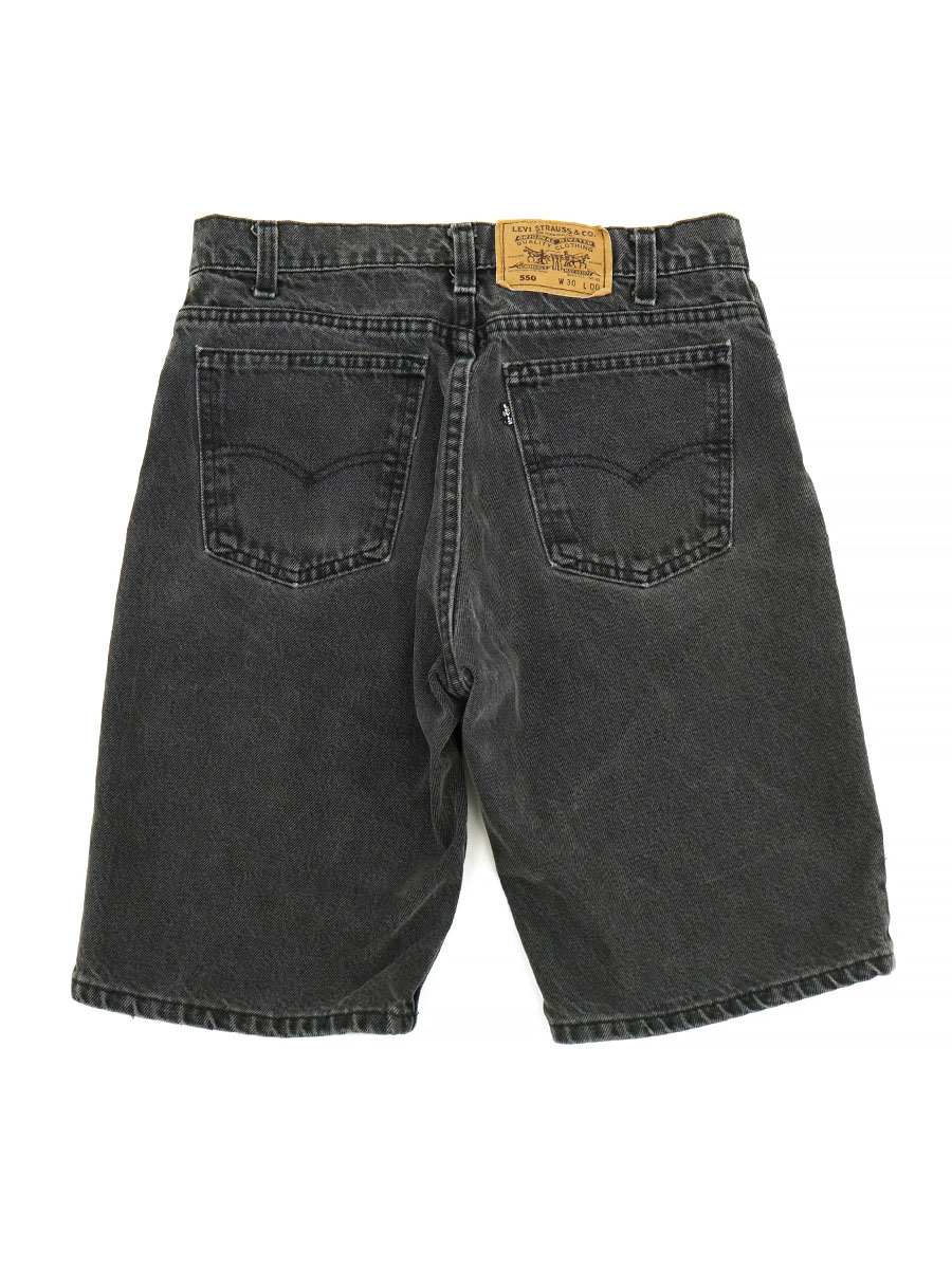 90's LEVI'S 550 ブラックデニムショーツ 黒タブ 表記(W30 L00) USA製