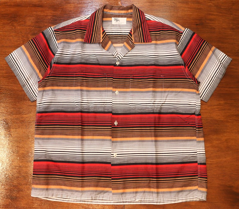 1950s BORDER SHIRT , Size L