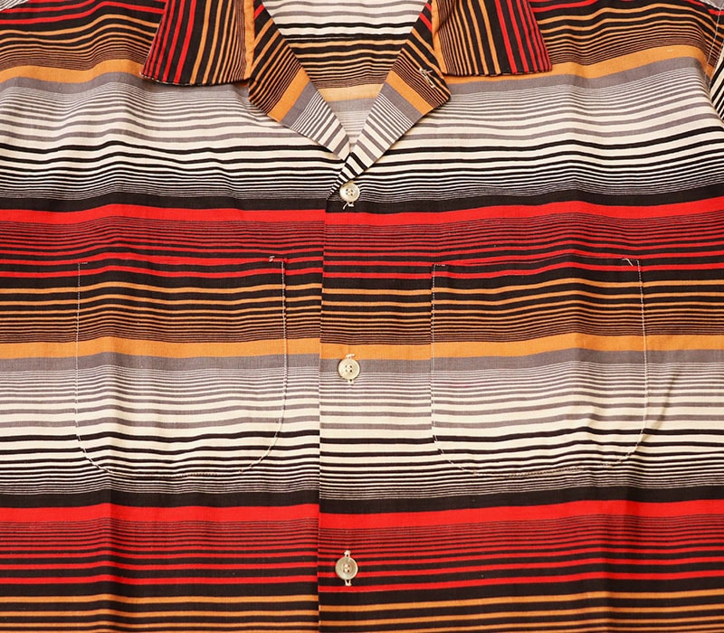 1950s BORDER SHIRT , Size L