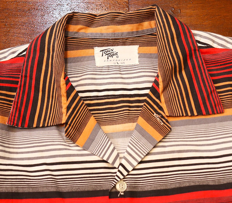1950s BORDER SHIRT , Size L