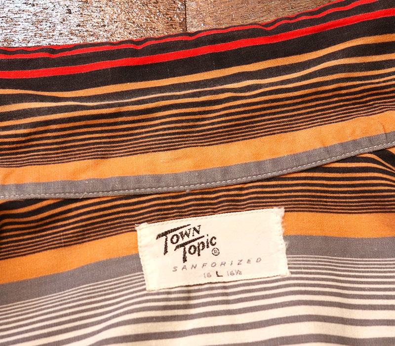 1950s BORDER SHIRT , Size L