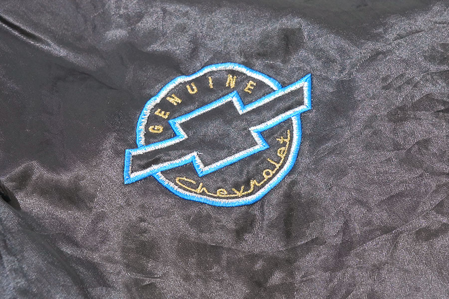 90's West Ark ''Chevrolet'' 両面刺繍 ナイロンスタジャン 表記(XL