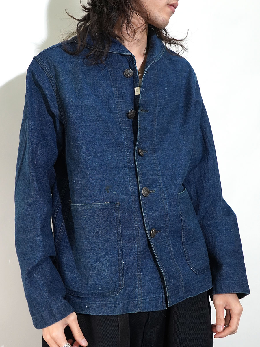 40's U.S.NAVY アンカーチェンジボタン ショールカラー デニム