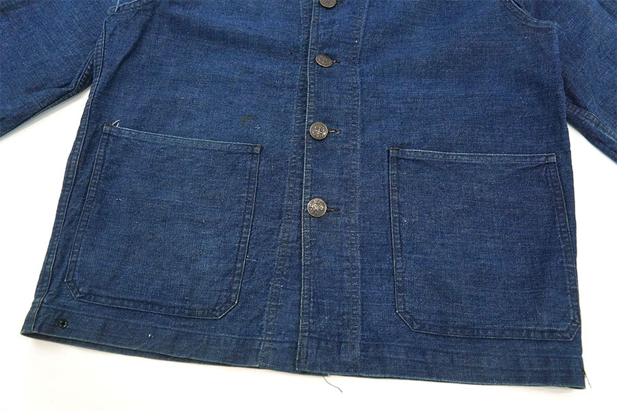 40's U.S.NAVY アンカーチェンジボタン ショールカラー デニム
