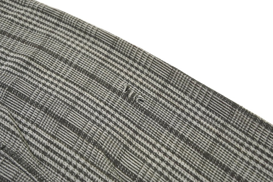 60's PENNEY'S ブラック/グレー チェック 皿ボタン マチ付き フランネルシャツ 表記(S)