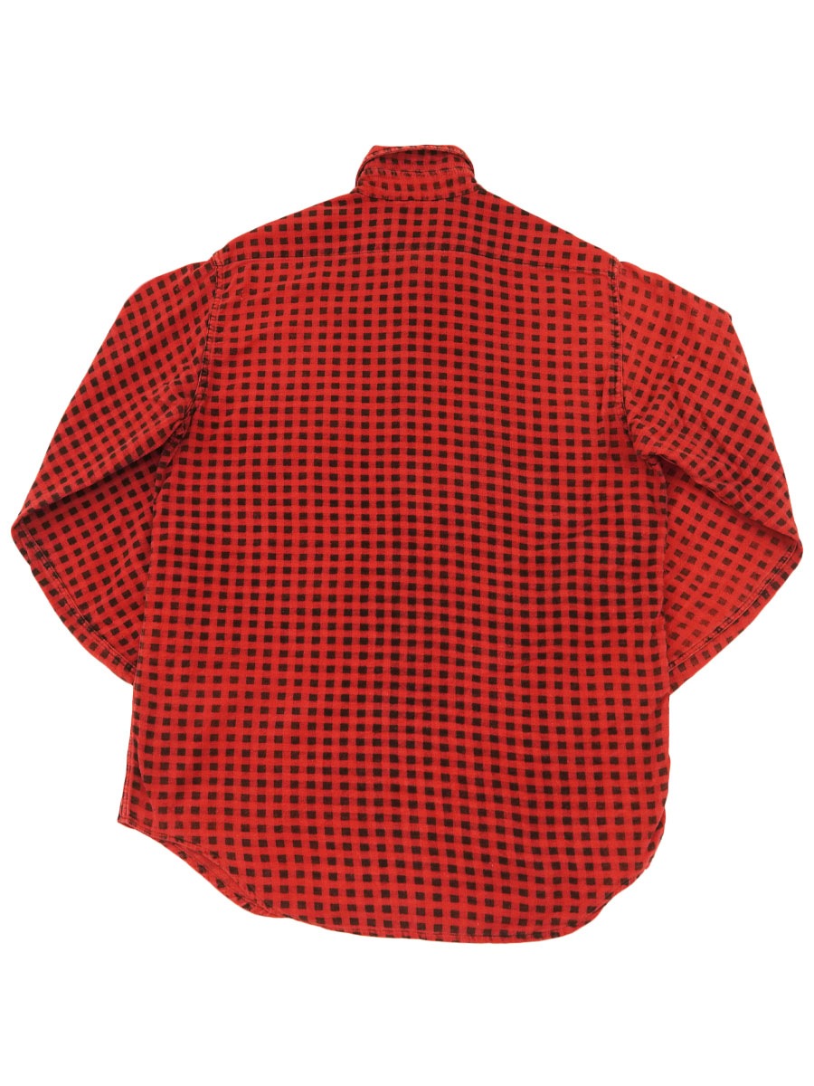 60's PENNEY'S 黒赤チェック プリントフランネルシャツ 表記(M)