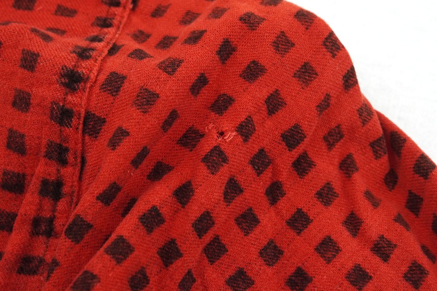 60's PENNEY'S 黒赤チェック プリントフランネルシャツ 表記(M)