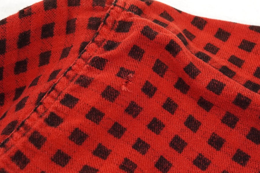 60's PENNEY'S 黒赤チェック プリントフランネルシャツ 表記(M)