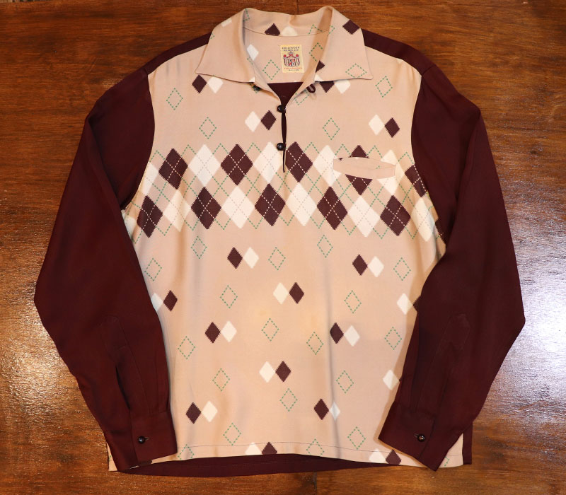1950s ARGYLE SHIRT , Size L | NEW ITEM | | BerBerJin WebStore