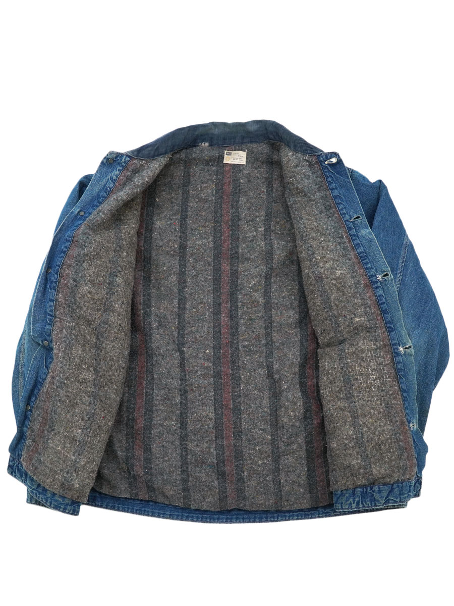 70's Sears 襟コーズ 裏ブランケットライナー デニムカバーオール 実寸