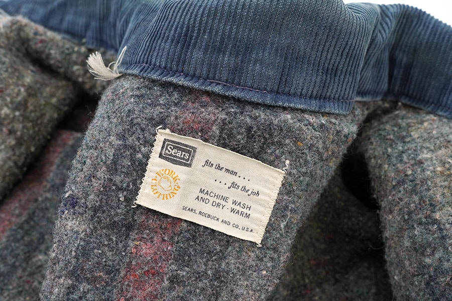 70's Sears 襟コーズ 裏ブランケットライナー デニムカバーオール 実寸
