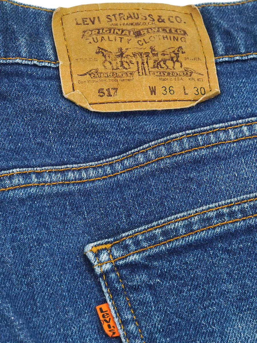 90's LEVI'S 517 ストレッチ デニムパンツ ブーツカット 薄ヒゲ 良