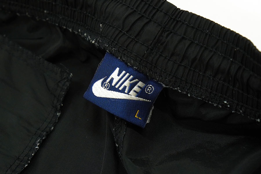 80's 紺タグ NIKE ''AIR JORDAN'' 2トーン切り替え ナイロンパンツ 黒青 表記(L)