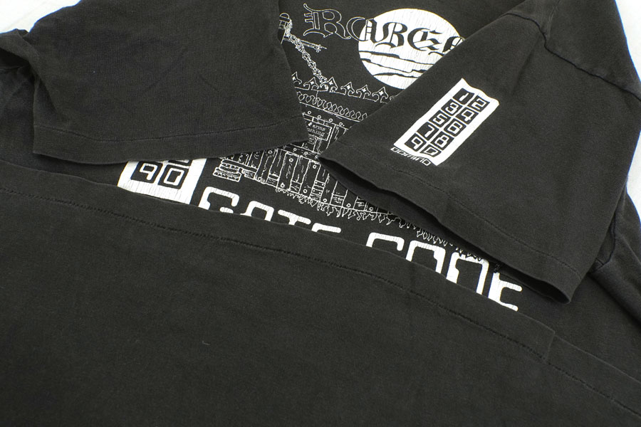 80's～ Hanes ''GATE CODE'' 袖プリントTシャツ 表記(L) USA製