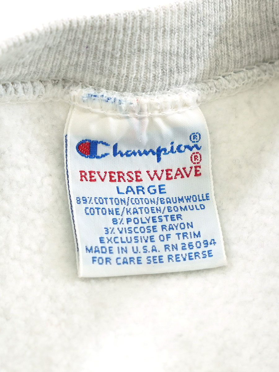 90's CHAMPION RWクルー ''OCCIDENTAL COLLEGE'' グレー 表記(L) USA製