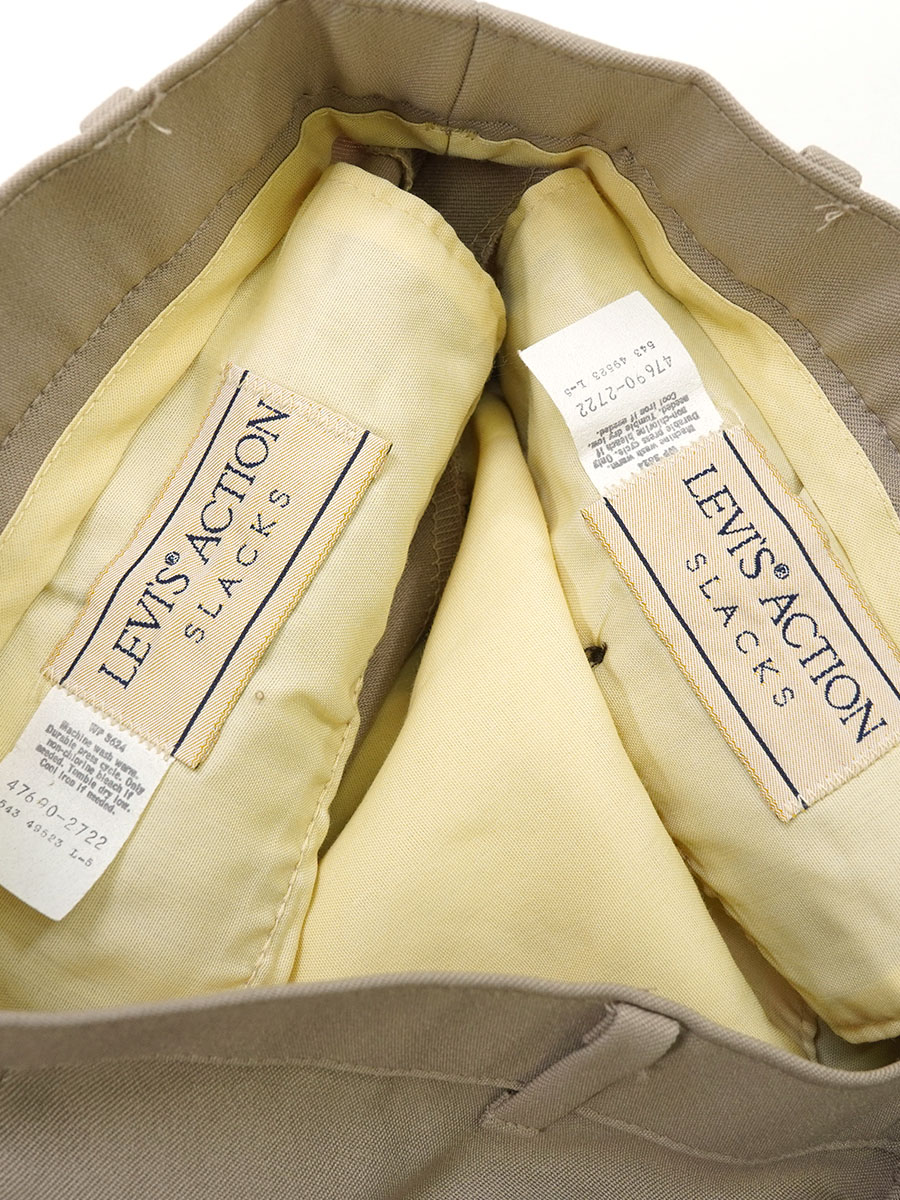 90'S LEVI'S ACTION SLACKS BEIGE (APPROX.W31 L27) | NEW ITEM
