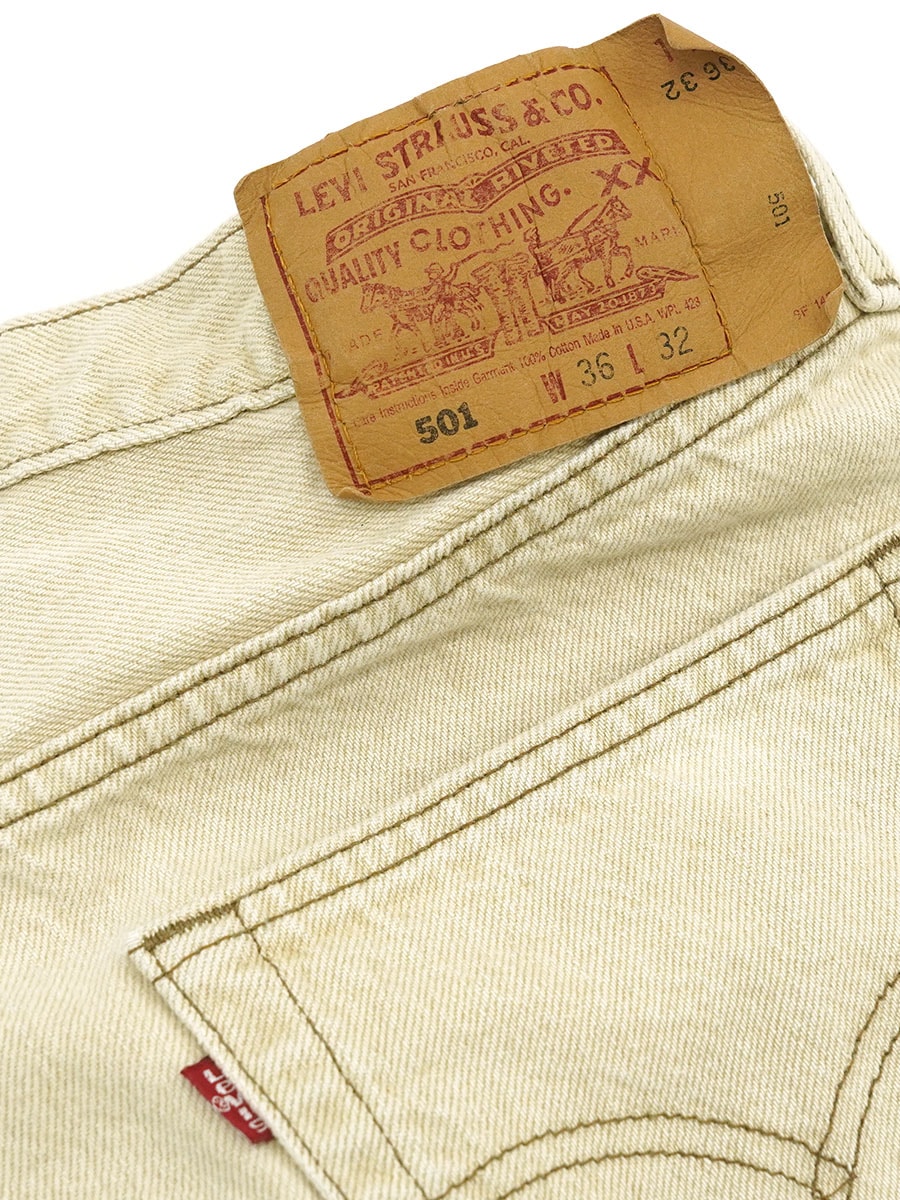 90'S LEVI'S 501 COLOR JEANS IVORY (SIZE.W36 L32) MADE IN USA | NEW