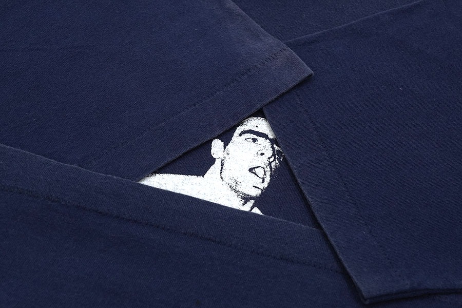 90's FRUIT OF THE LOOM ''FUGAZI'' 両面プリントTシャツ ネイビー 表記(L) USA製