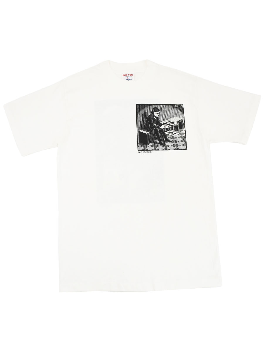 90's SOF Tee M.C.エッシャー ''物見の塔'' 両面プリント だまし