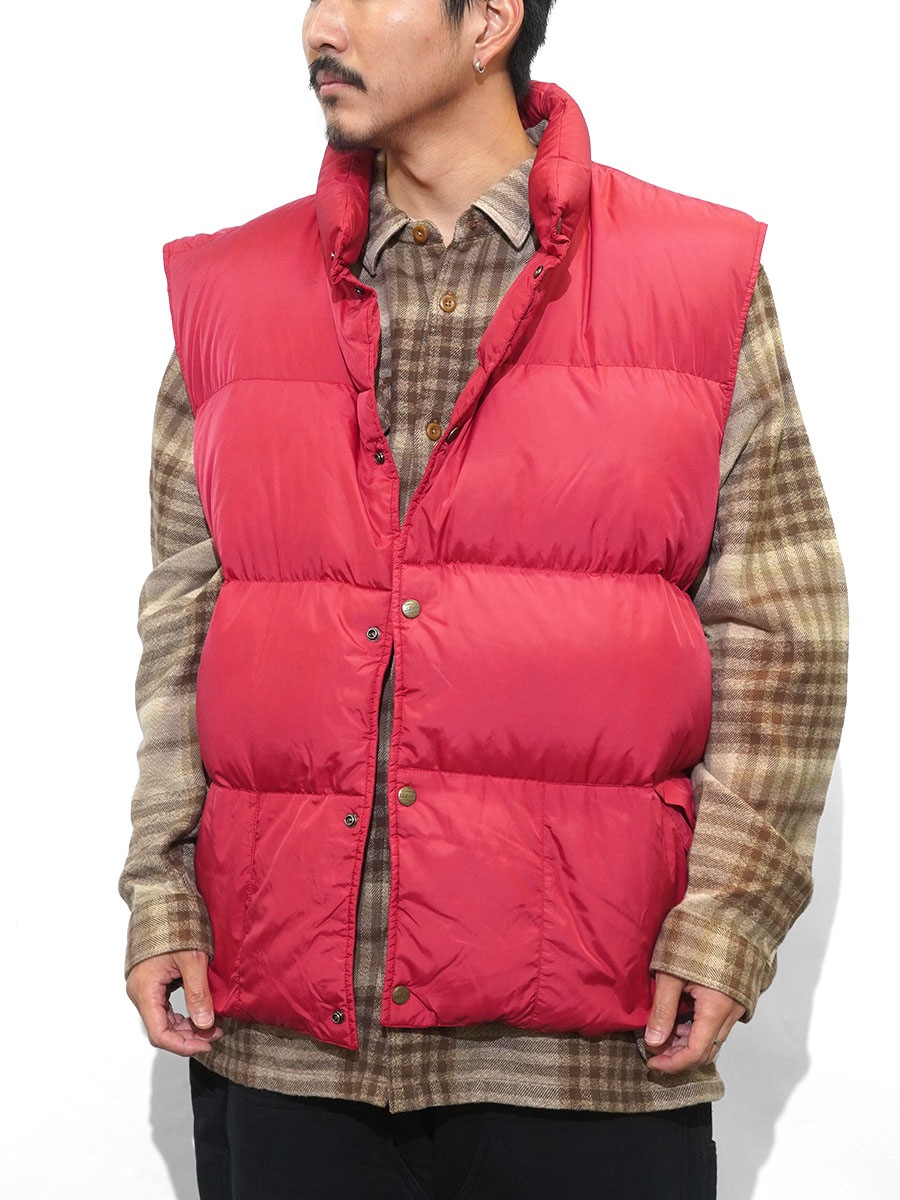 アツシTHE OLD CIRCUS 赤ダウンベスト 80's～ L.L.BEAN ナイロンシェル ダウンベスト レッド 表記(XXL TALL