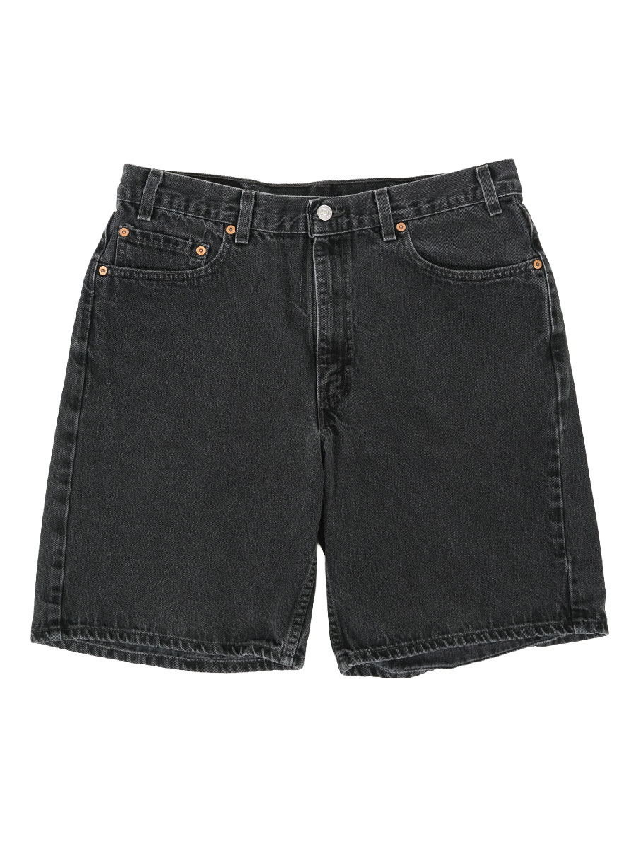 00'S LEVI'S 550 BLACK DENIM SHORTS (SIZE.W36 L00) MADE IN USA
