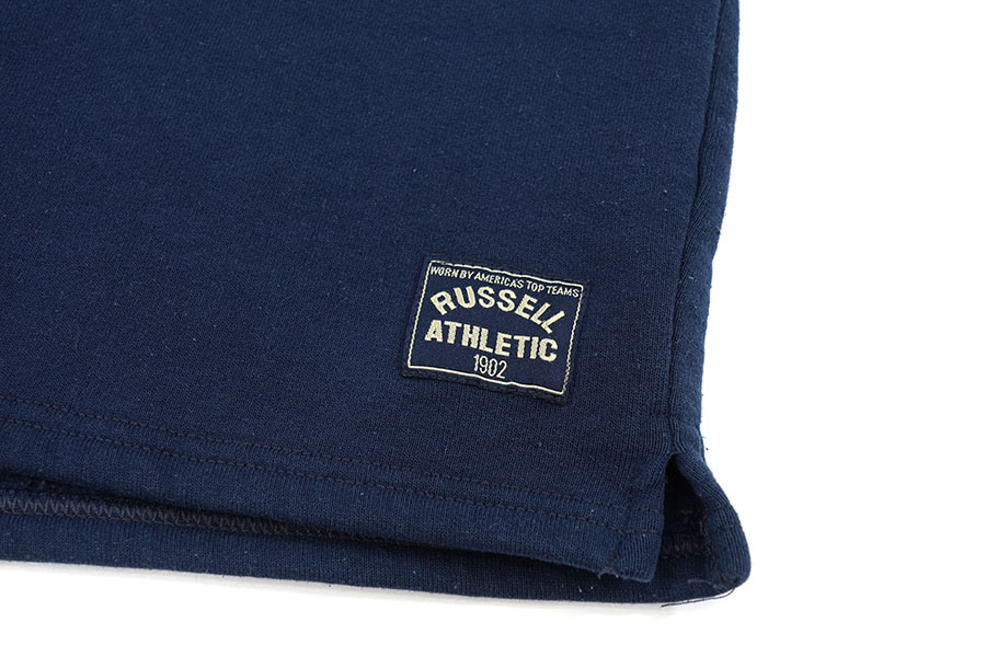 90's RUSSELL ATHLETIC ヘンリーネックスウェット 無地ネイビー 表記(L