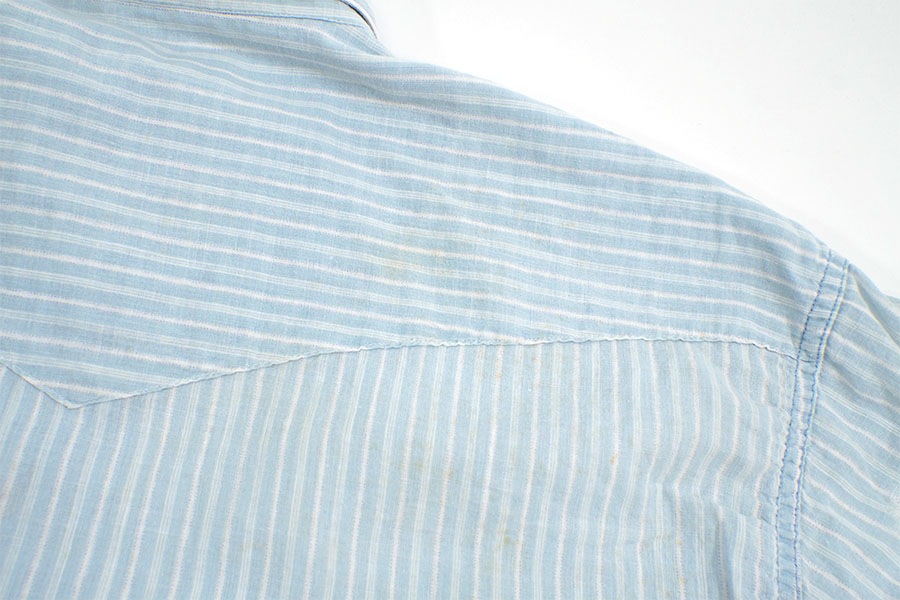 60'S El PECOS STRIPE PATTERN COTTON WESTERN SHIRT  (SIZE.15 1/2)