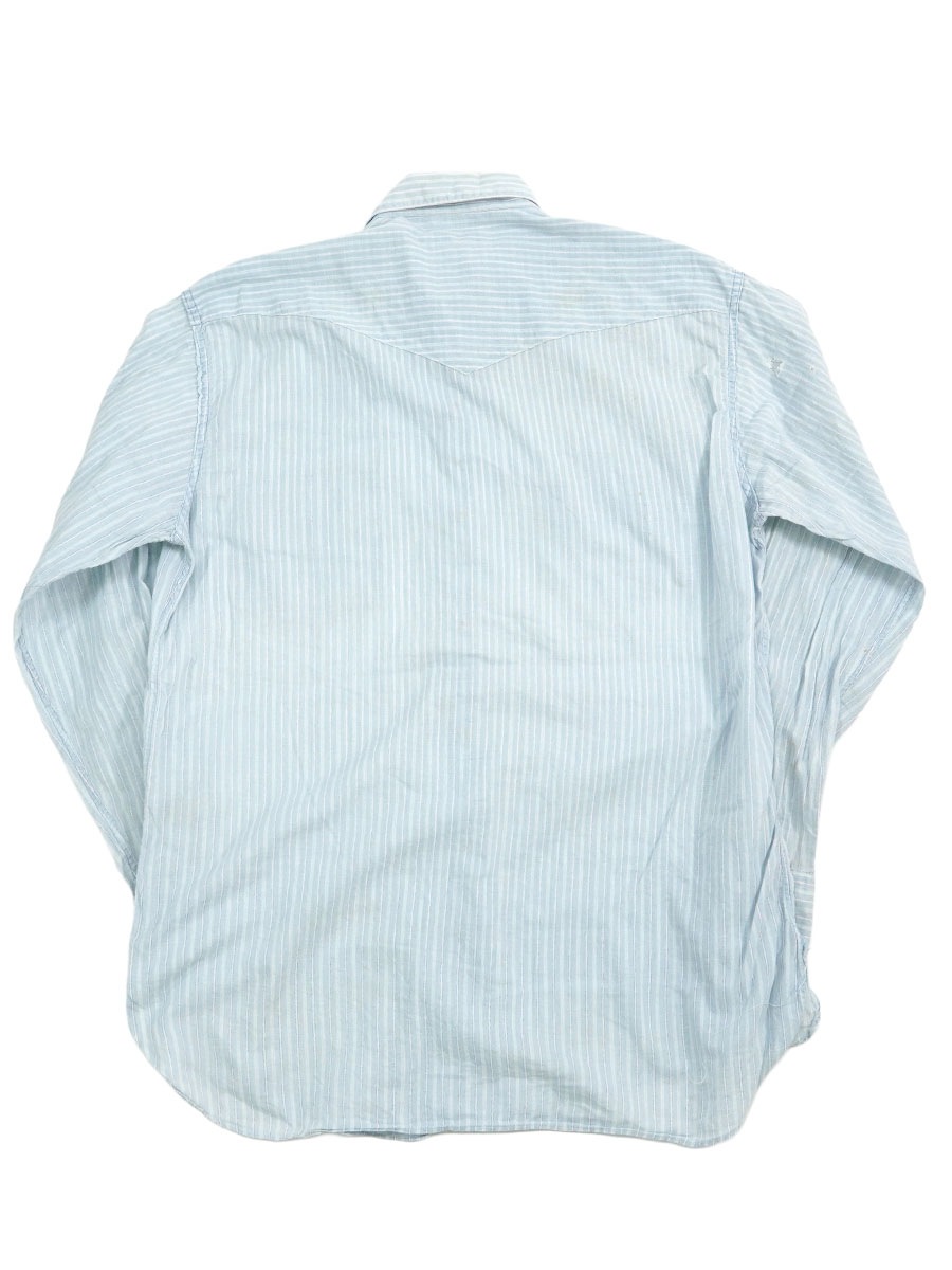 60'S El PECOS STRIPE PATTERN COTTON WESTERN SHIRT  (SIZE.15 1/2)