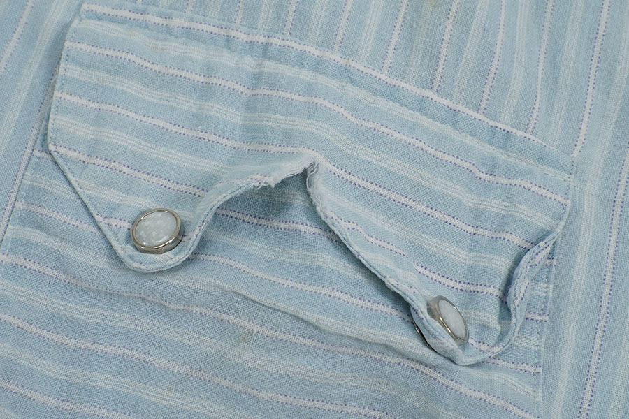 60'S El PECOS STRIPE PATTERN COTTON WESTERN SHIRT  (SIZE.15 1/2)