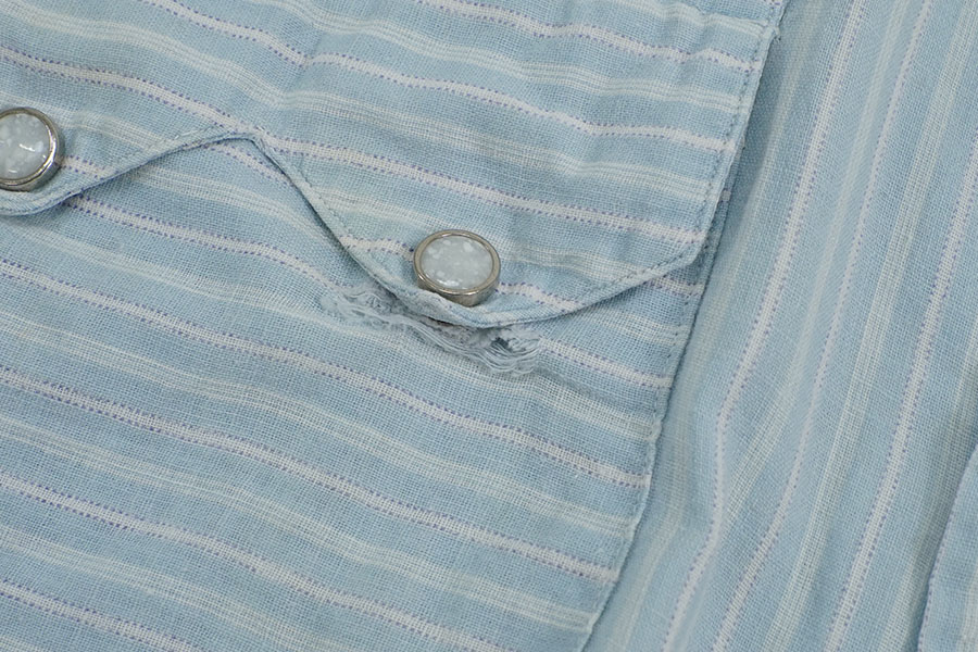 60'S El PECOS STRIPE PATTERN COTTON WESTERN SHIRT  (SIZE.15 1/2)
