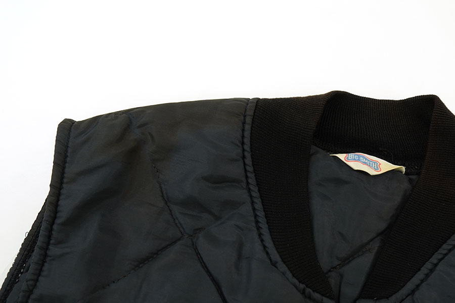 80'S BIG SMITH QUILTING VEST BLACK (APPROX.X LARGE) | NEW ITEM