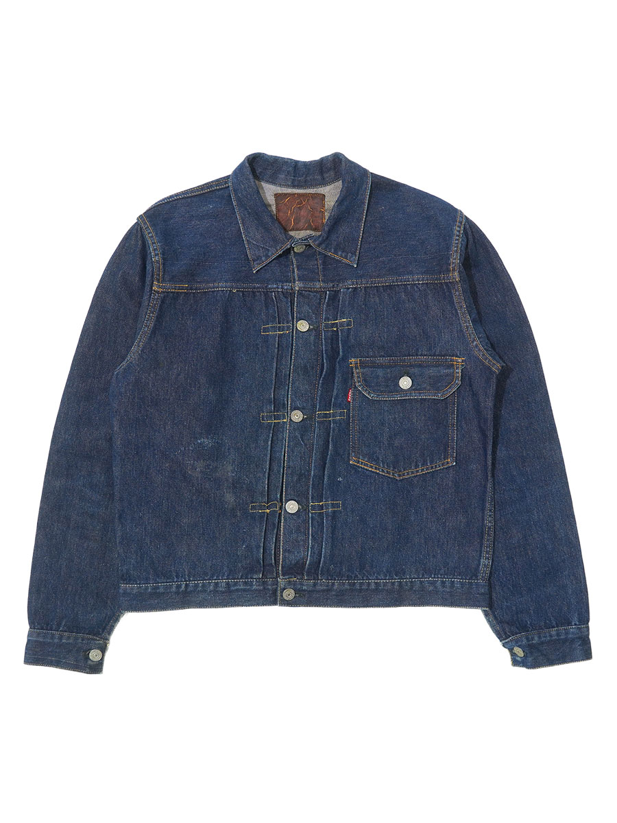 50's Levi's 506XX デニムジャケット スライドバックル 濃紺 実寸(42位) レザーパッチ残り