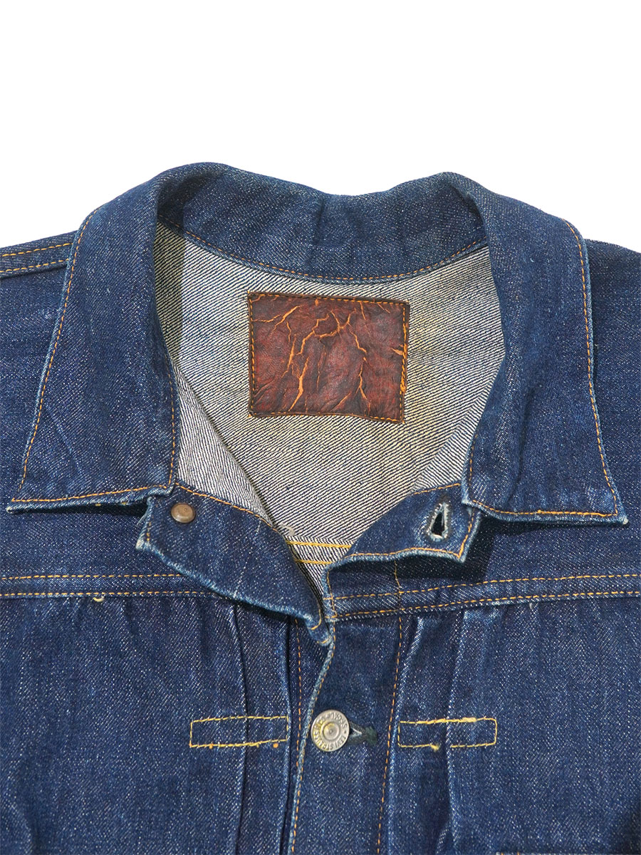 50's Levi's 506XX デニムジャケット スライドバックル 濃紺 実寸(42位) レザーパッチ残り