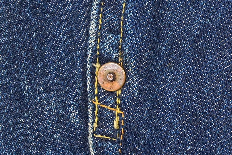 50's Levi's 506XX デニムジャケット スライドバックル 濃紺 実寸(42位) レザーパッチ残り