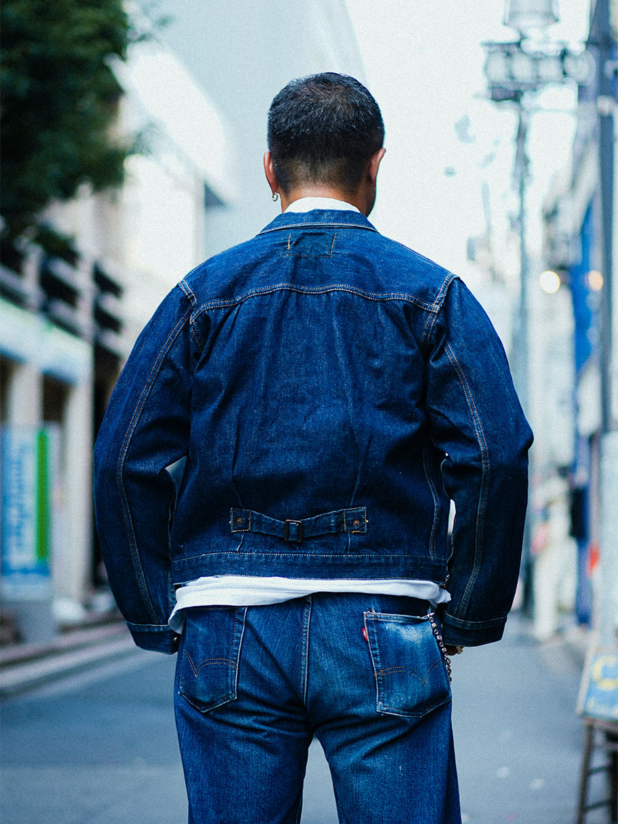50's Levi's 506XX デニムジャケット スライドバックル 濃紺 実寸(42位) レザーパッチ残り