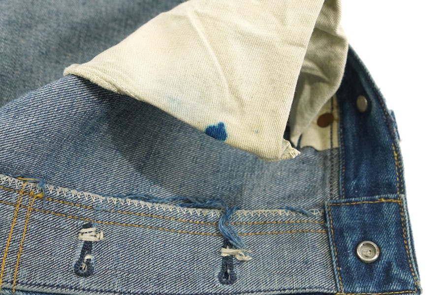 1930'S BLACK BEAR DENIM WORK PANTS (APPROX.W37 L30)