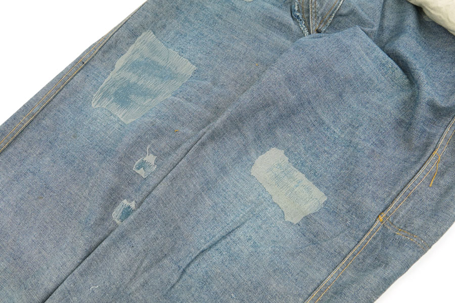1930'S BLACK BEAR DENIM WORK PANTS (APPROX.W37 L30)