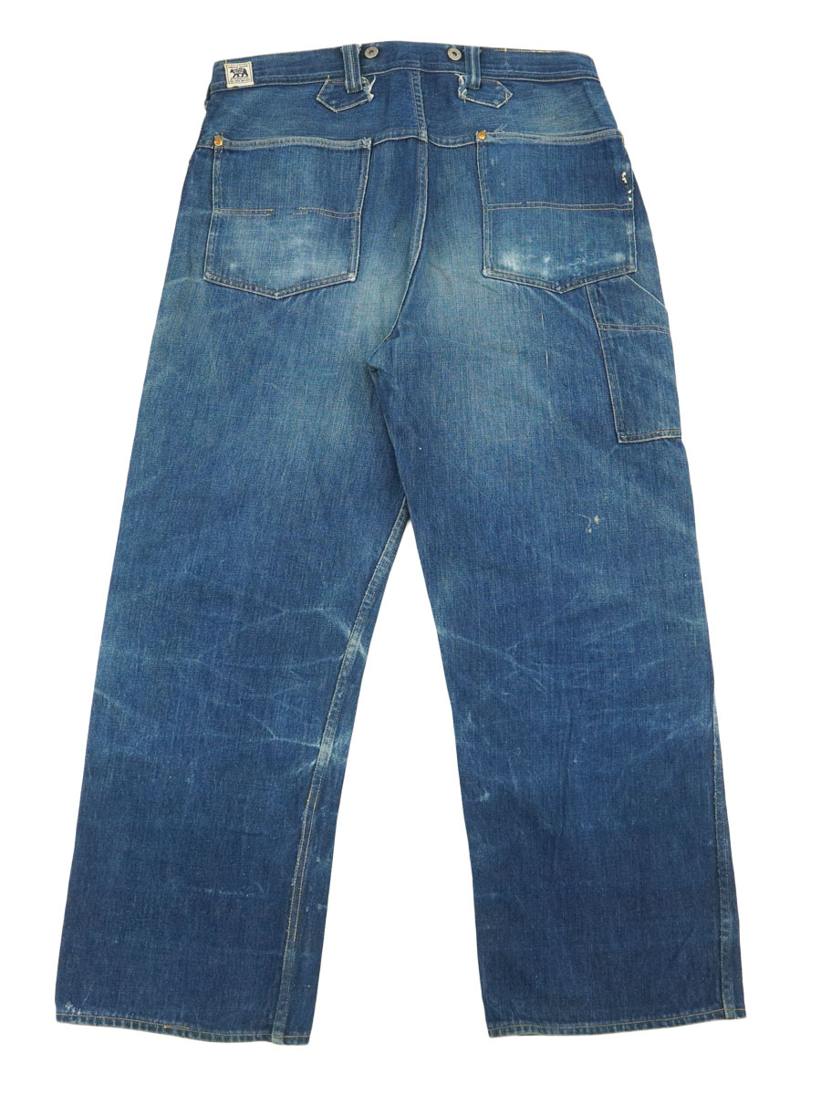 1930'S BLACK BEAR DENIM WORK PANTS (APPROX.W37 L30)